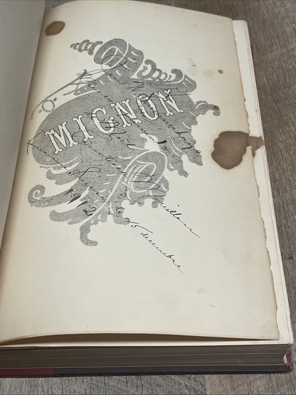 Mignon Opéra en Trois Actes Musique De  Ambroise Thomas Paroles de Michel Carré