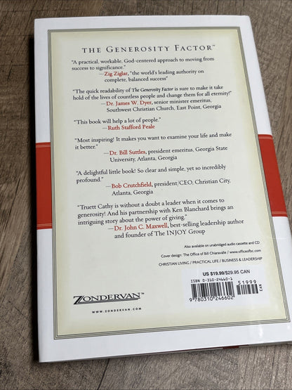 The Generosity Factor  by K. Blanchard & S.T. Cathy 2002 Hardcover DJ *Like New*