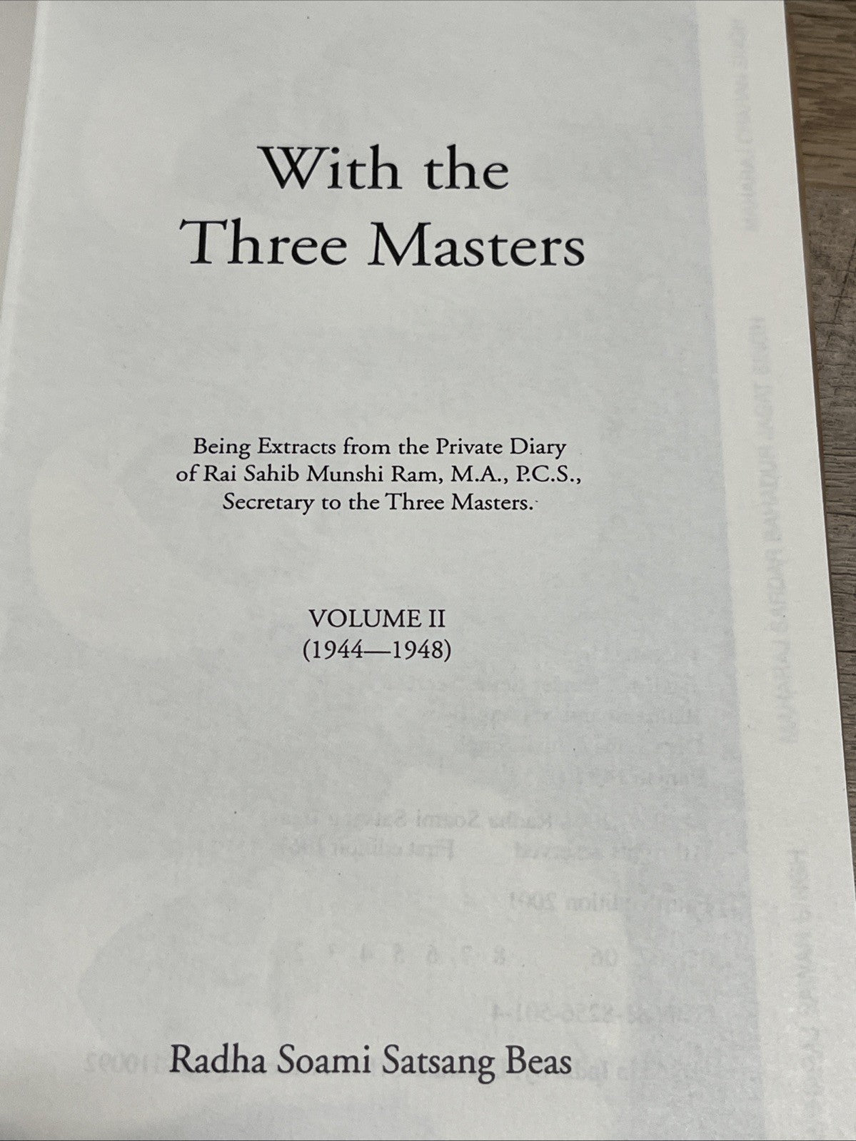 With The Three Masters - Being extracts from the Private Diary of Rai Sahib Mu..