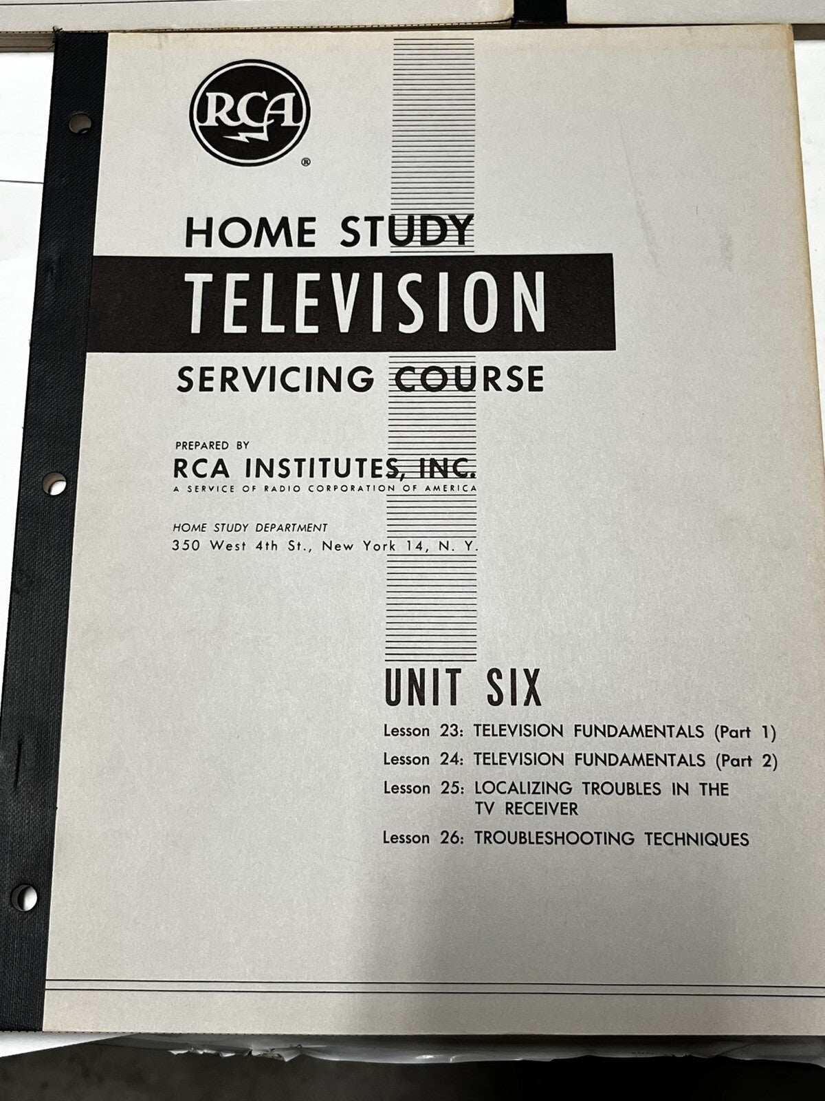 RCA Home Study Television Servicing Course, Study Group 3, Unit 9, Unit 6