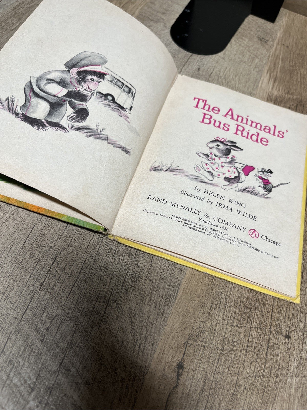 The Animals' Bus Ride, Vintage Rand McNally Elf Book, HB, 1965 Acceptable