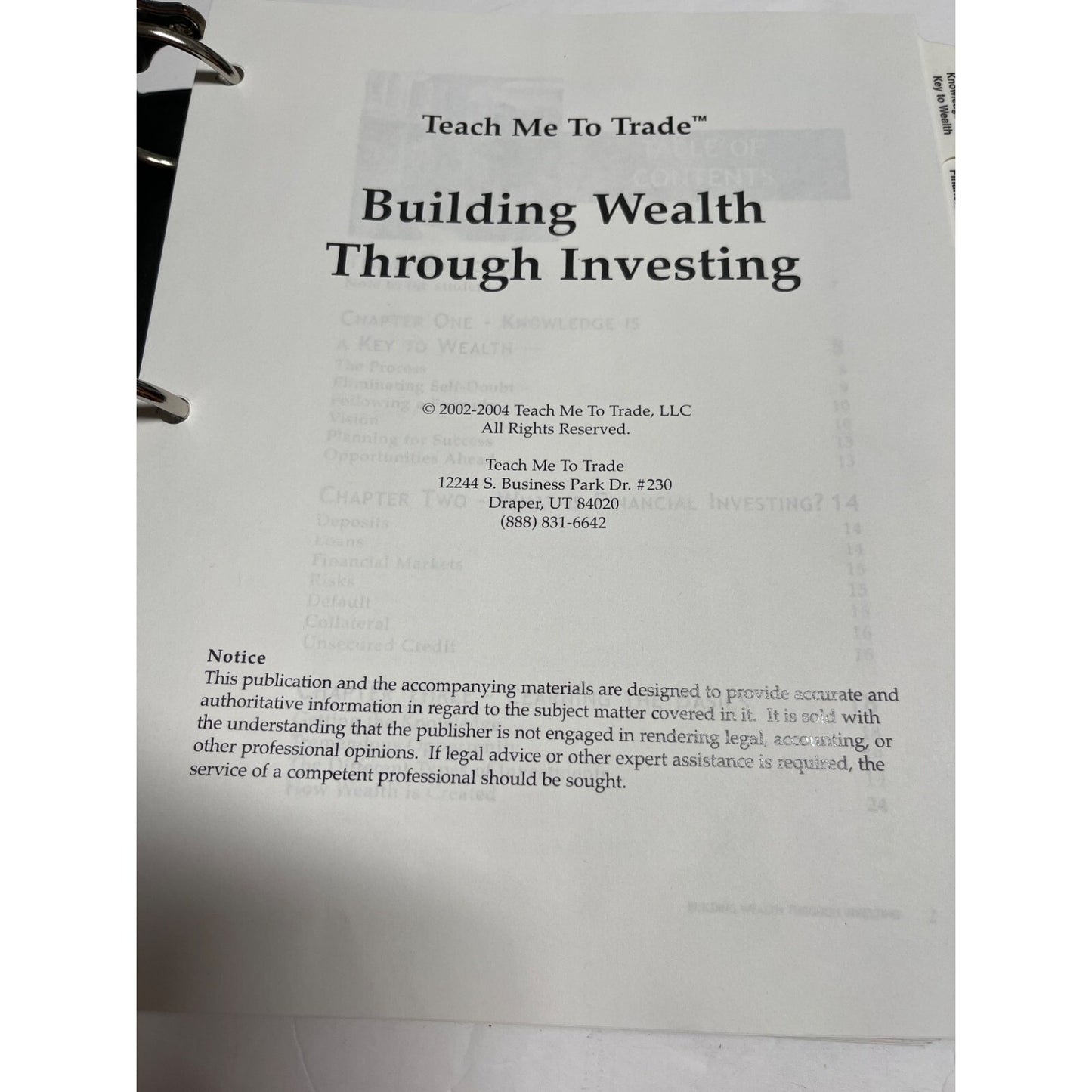Four Step Investing Methodology & Building Wealth Through Investing/Workbook