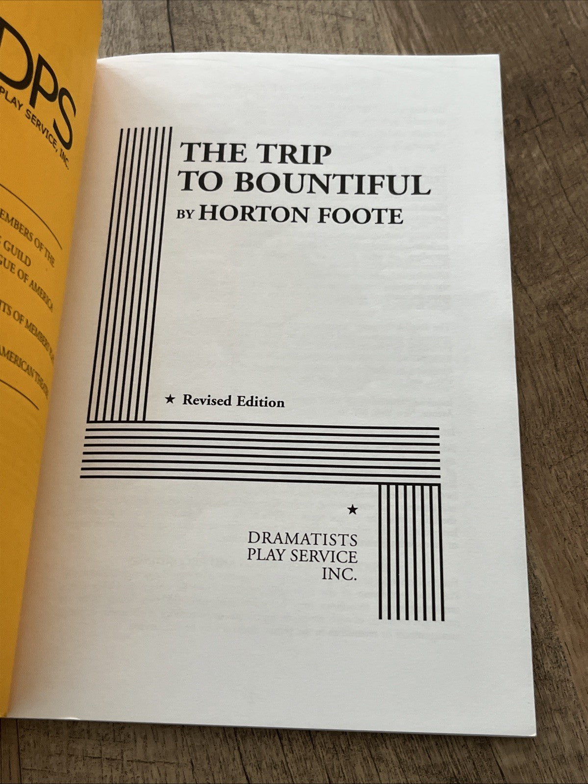 The Trip to Bountiful, Horton Foote, softcover. Dramatist play services 2007