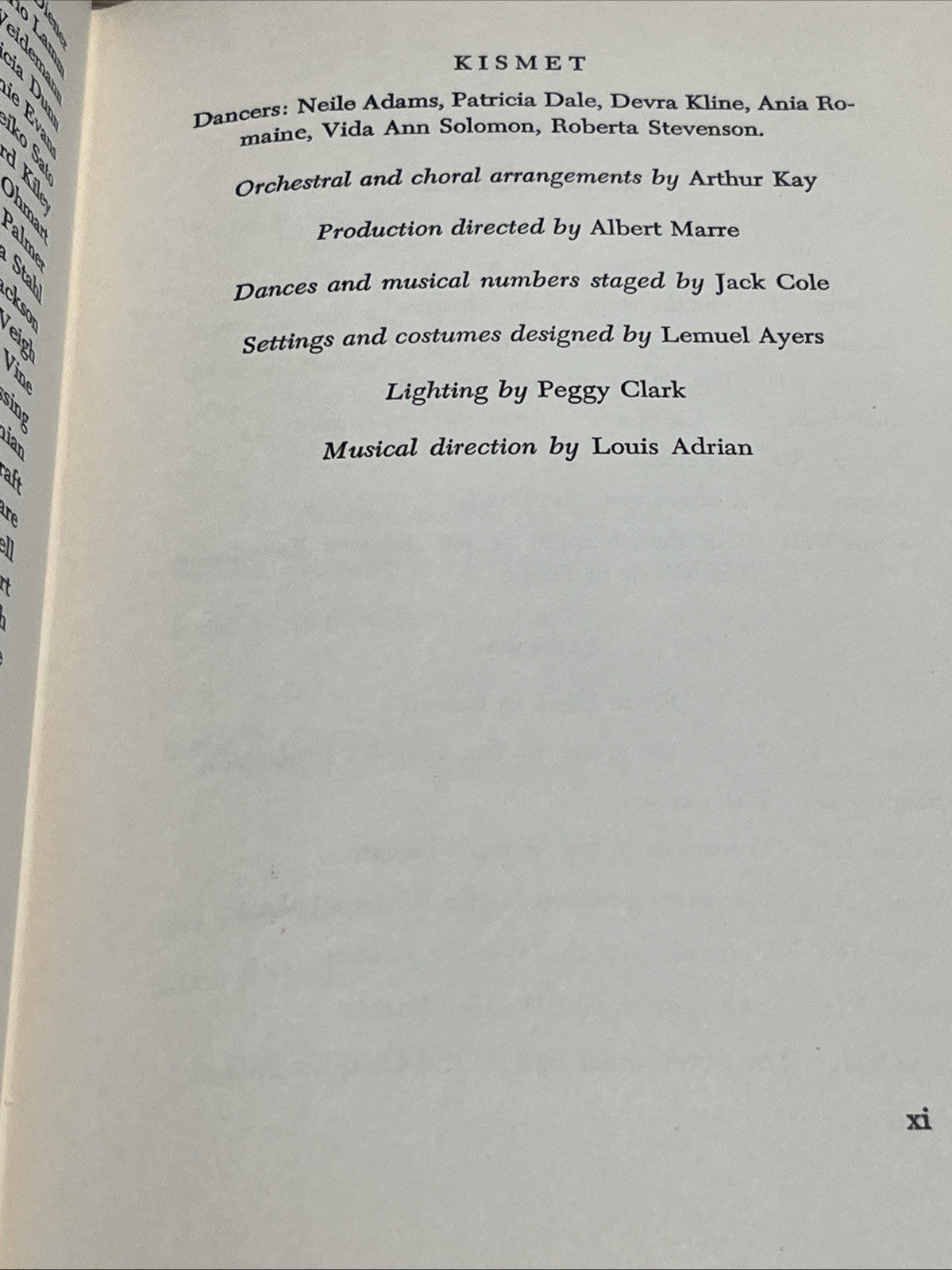 KISMET A MUSICAL ARABIAN NIGHTS BY CHARLES LEDERER And Luther Davis 1954