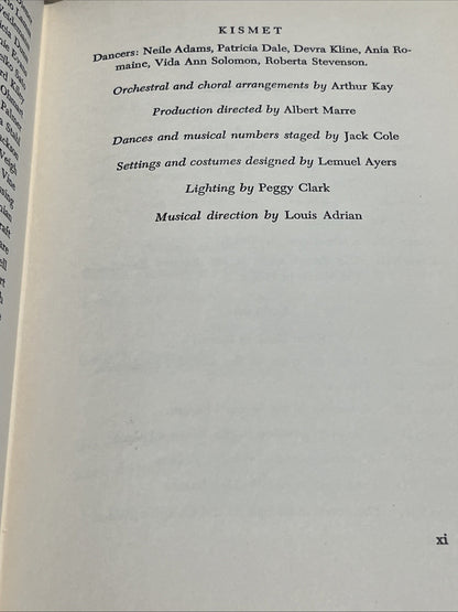 KISMET A MUSICAL ARABIAN NIGHTS BY CHARLES LEDERER And Luther Davis 1954