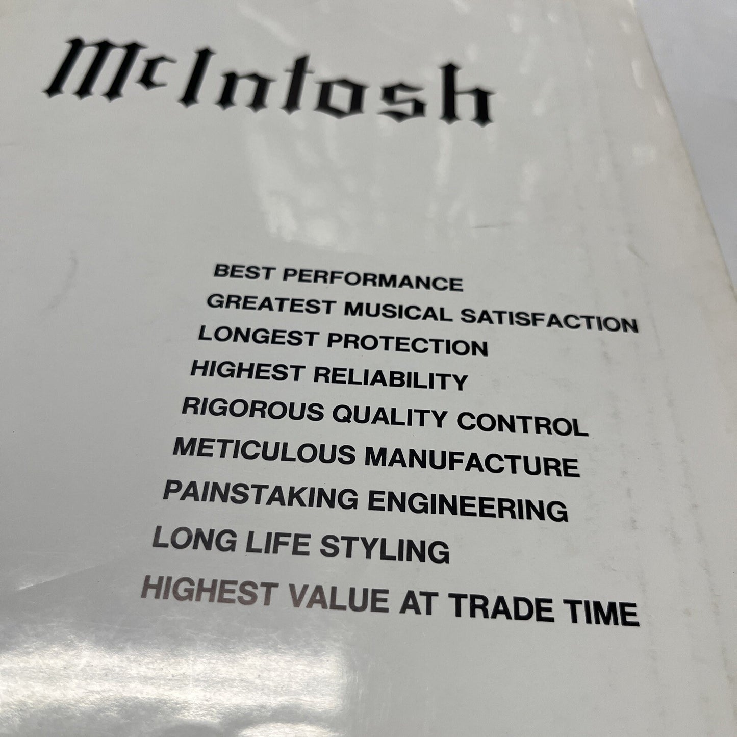 McIntosh Collectable stereo sales and model brochure circa early 1970’S