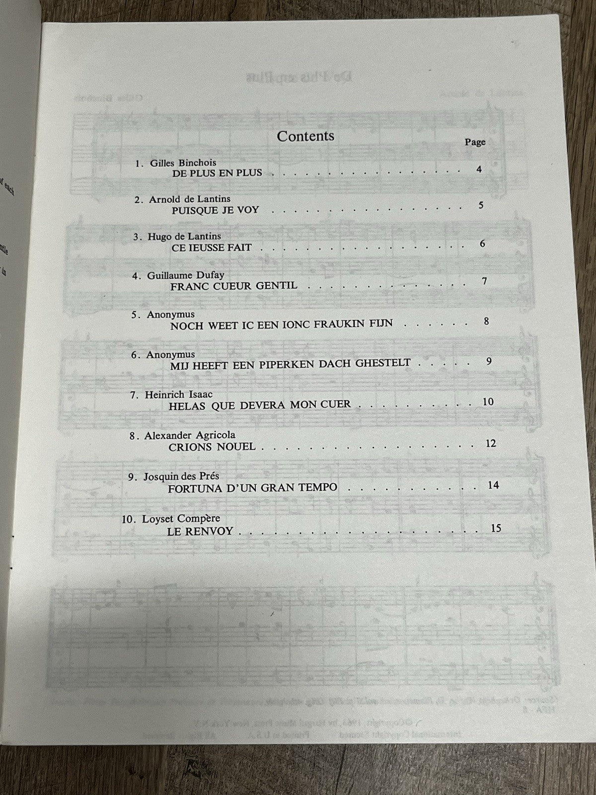 Music of the Fifteenth Century for 3 Recorders SAT Walter Gerboth Sheet Music