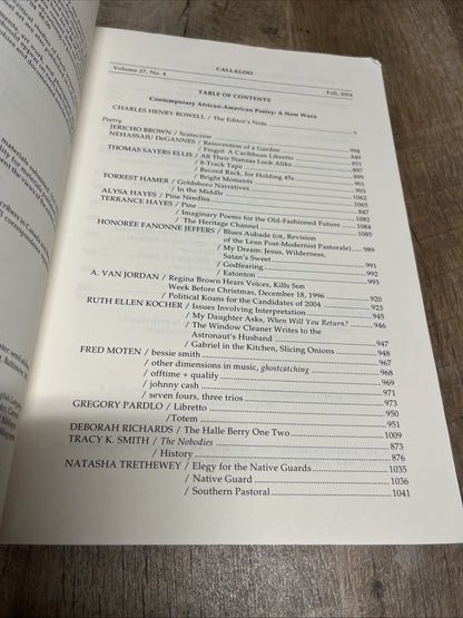 Callaloo  Vol 27, No 4 Charles Henry Rowell Fall 2004 African-American Poetry