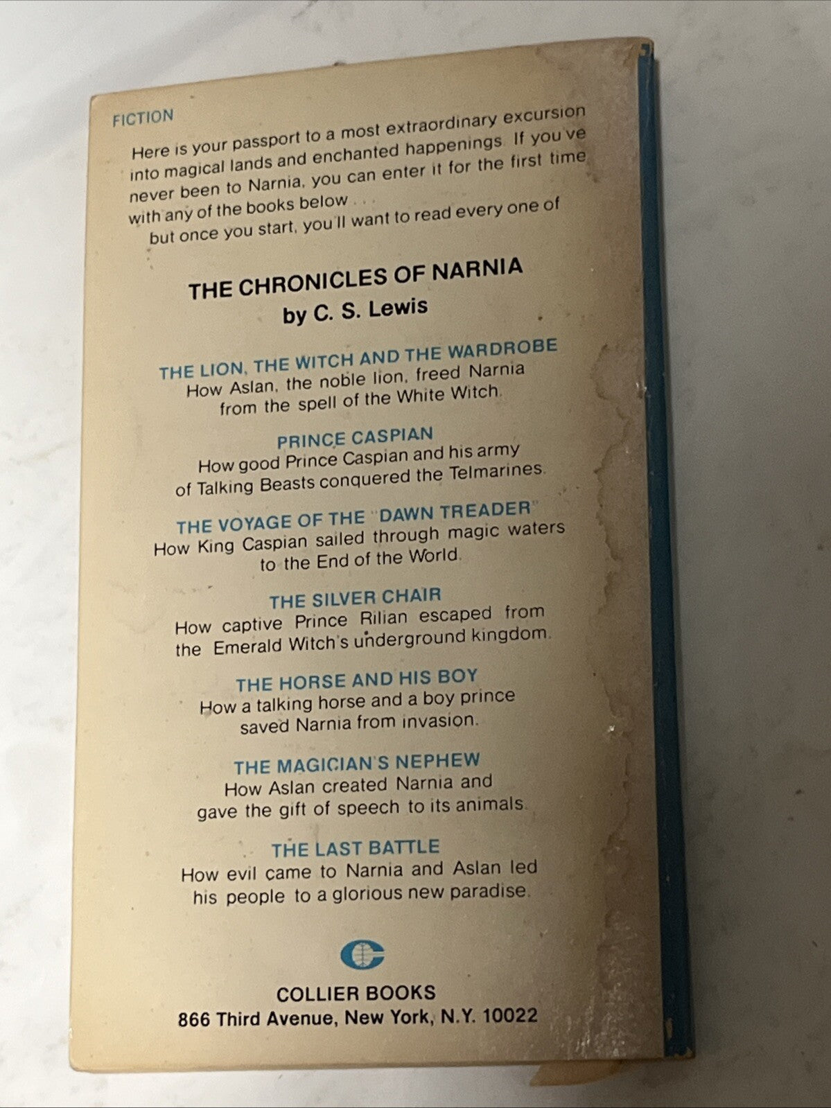 The Chronicles of Narnia Book CS Lewis 1, 2, 3, 5, & 6 Collier Books 1970s