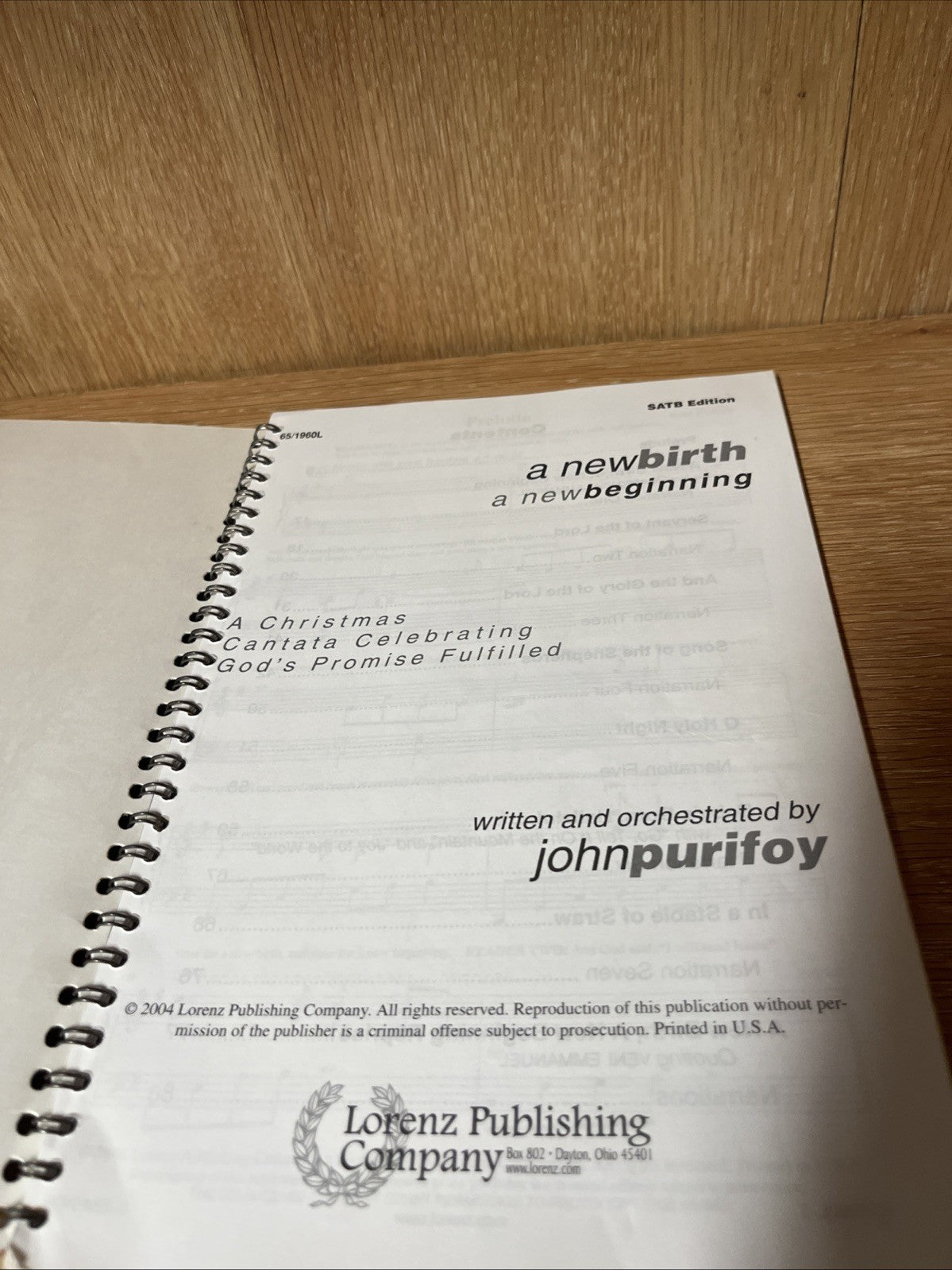 New Birth A New Beginning A Christmas Cantata Celebrating ..John Purifoy [2004]