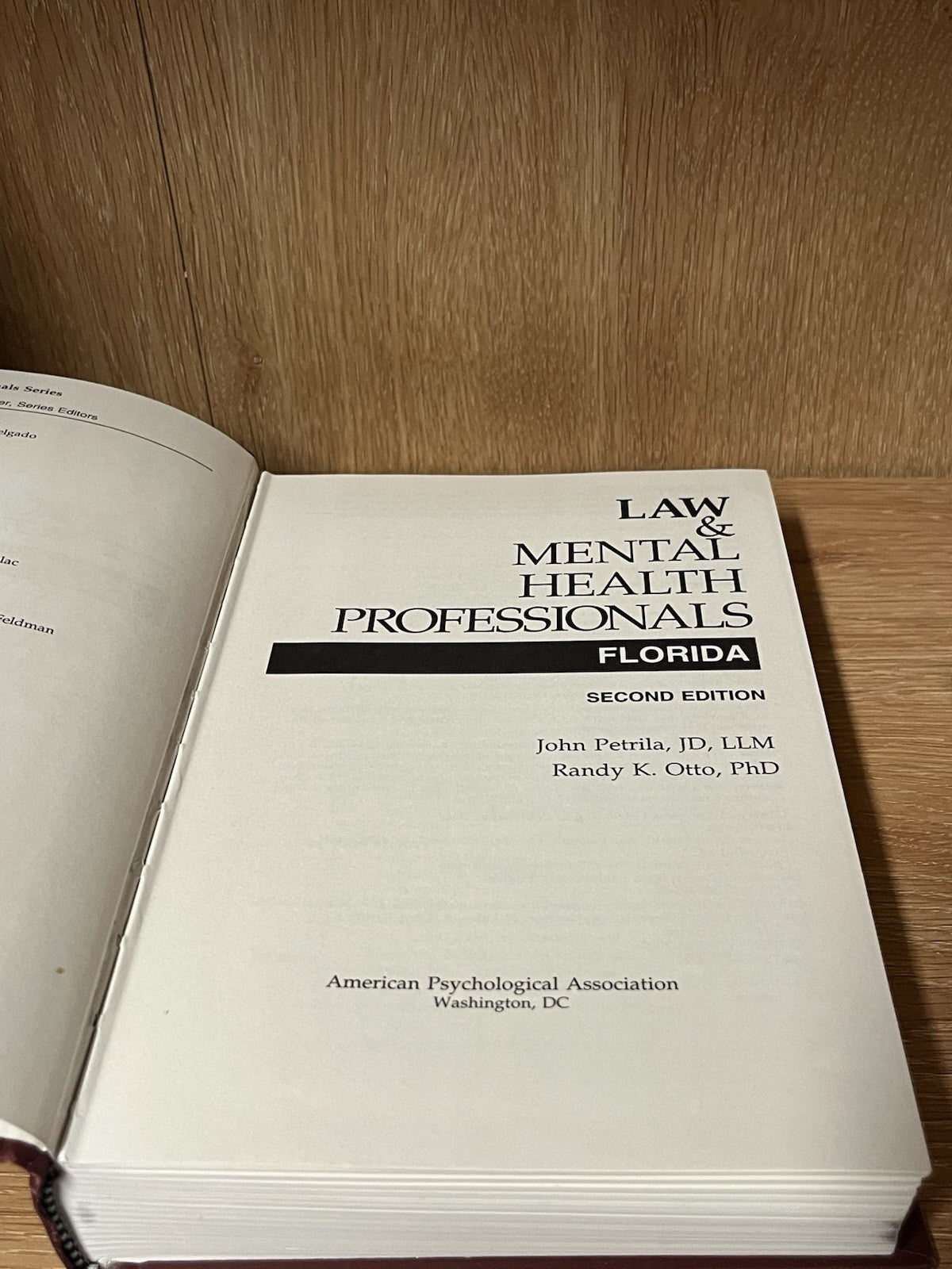 Law and Mental Health Professionals Florida 2nd Edition John Petrila & Randy K