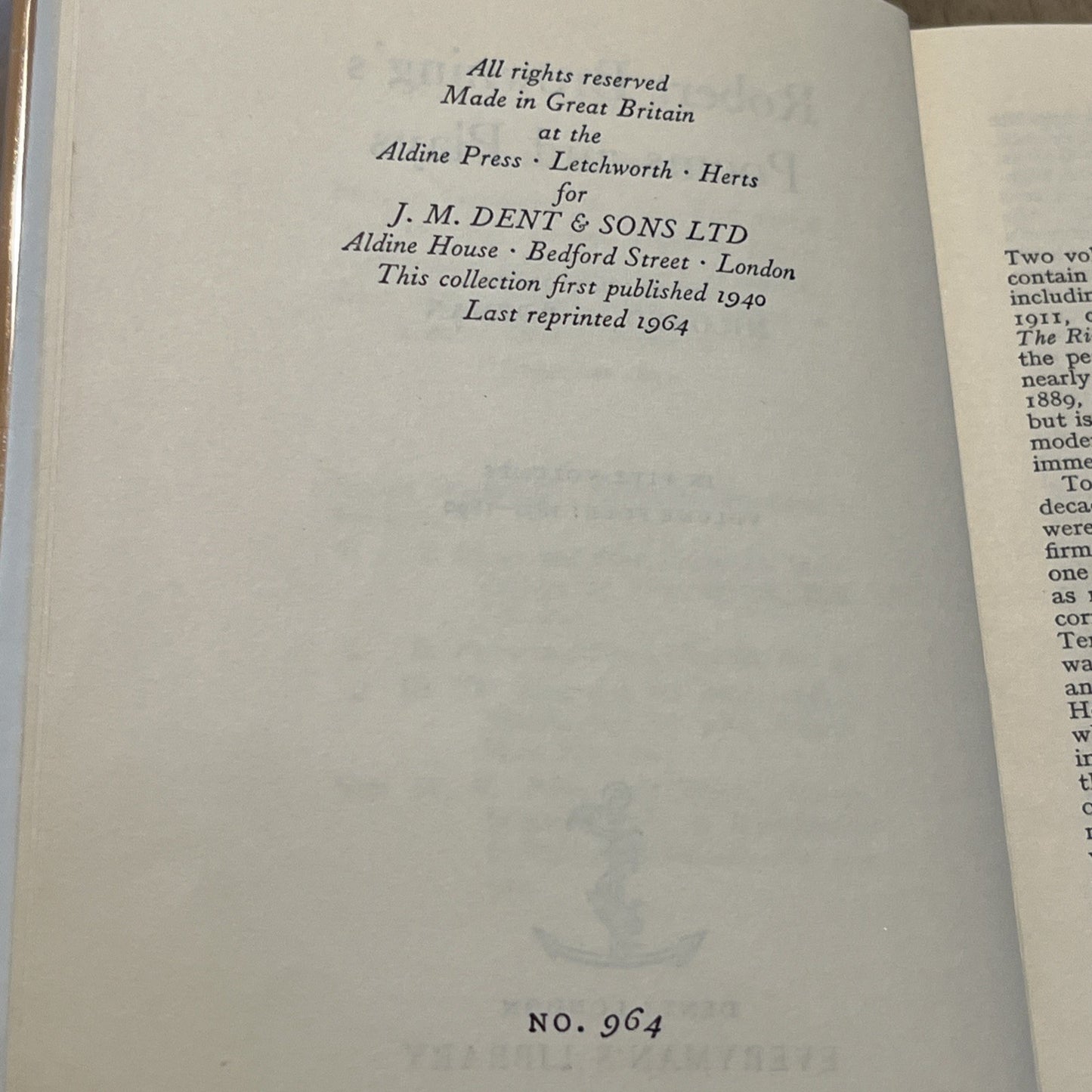1964 Everyman’s Library The Poems & Plays of Robert Browning 1871-1890 Vol 4