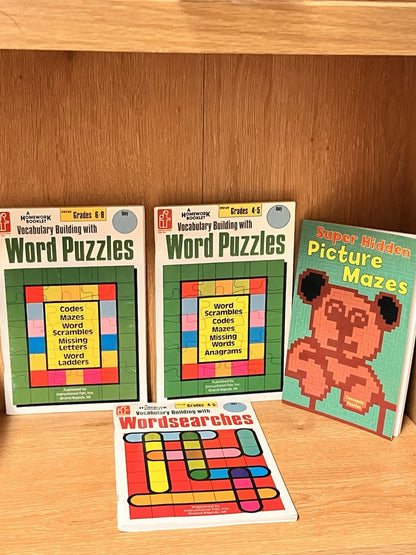 Vocabulary Building with Wird Puzzles, Wordsearch & Super Hidden Picture Mazes