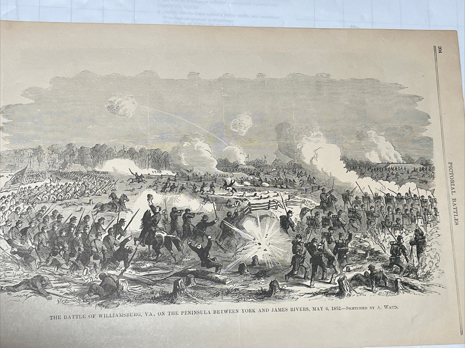 Battle Of Williamsburg VA, 1862 Pictorial Battles of The Civil War 16x11’’