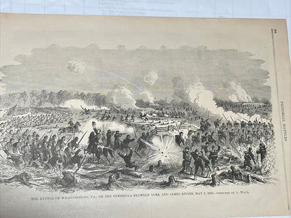 Battle Of Williamsburg VA, 1862 Pictorial Battles of The Civil War 16x11’’