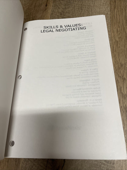 Skills & Values: Legal Negotiating - Paperback, by Charles B. Craver - Very Good