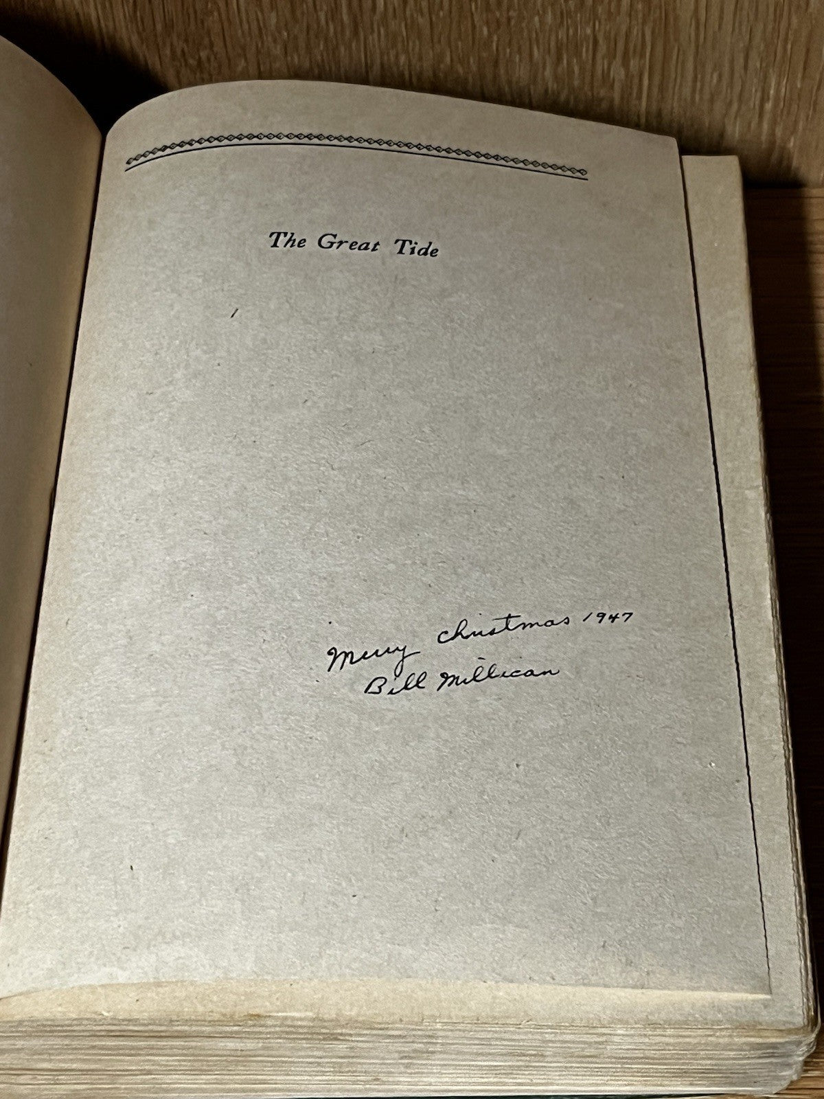 THE GREAT TIDE By RUBYLEA HALL 1947 1st Ed 2nd Print SIGNED COPY