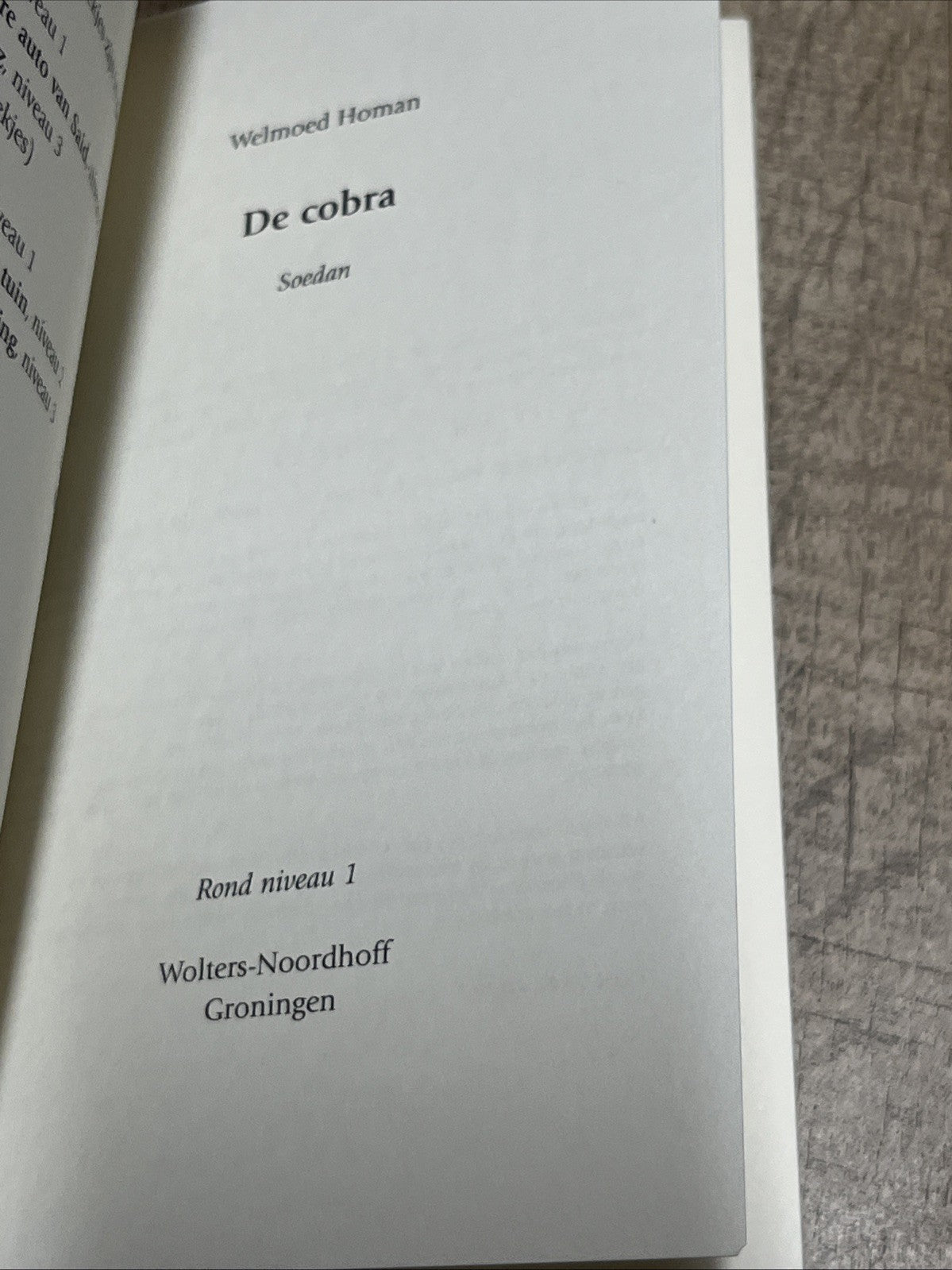 De cobra: Soedan :  Niveau 1  by Welmoed Homan