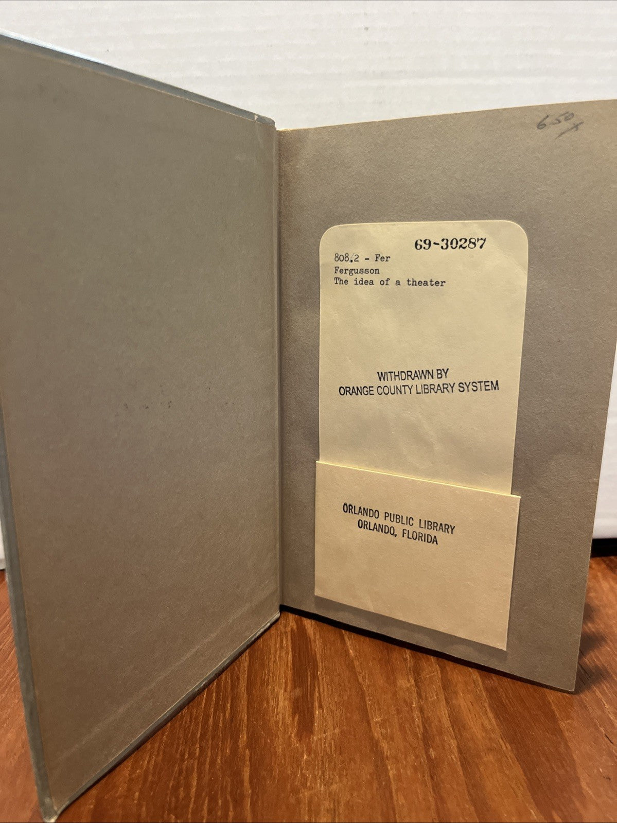 The Idea of a Theater by Francis FERGUSSON First Printing 1968 Ex Lib