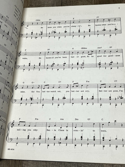 JOYFUL CHRISTMAS All-Organ Ed Songbook Sheet Music 1964 Holiday Carols Songs