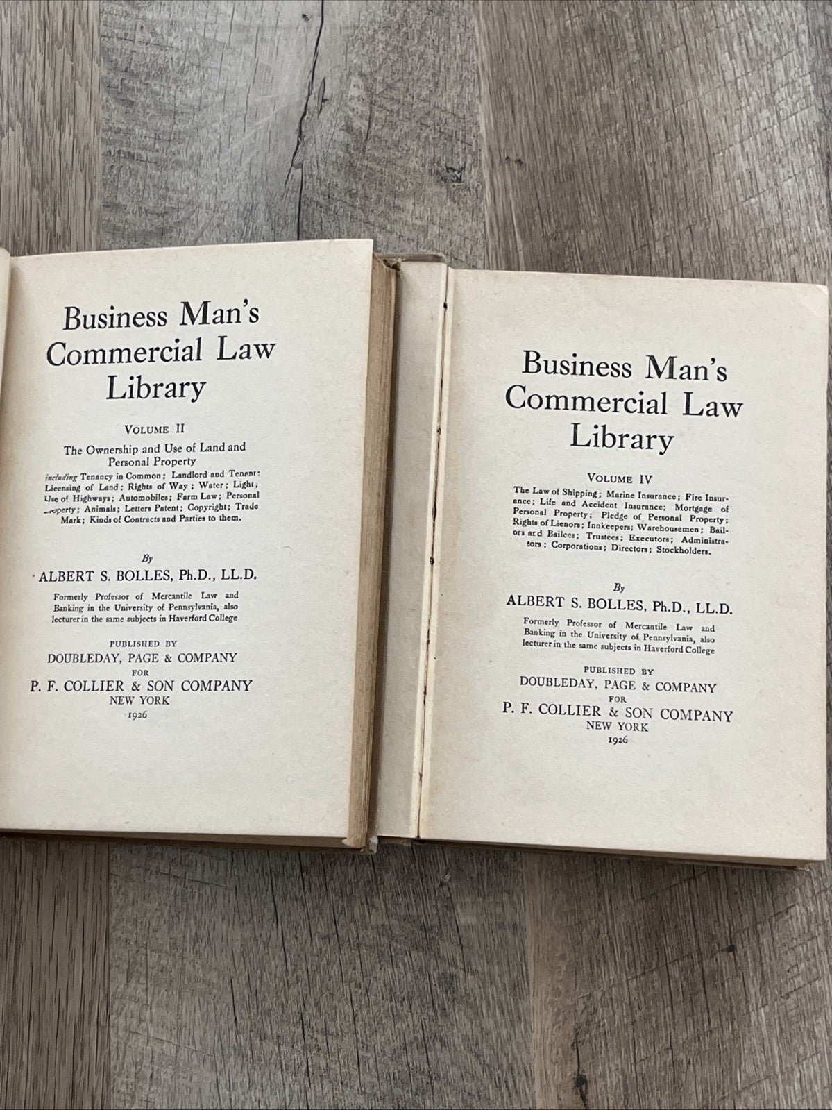 Business Man’s Commercial Law Library Volume 2 and 4 By Albert S. Bolles, Ph.D.