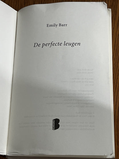 De perfecte leugen" (The Perfect Lie) by Emily Barr Dutch Edition