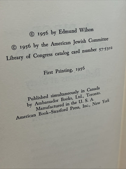 Edmund Wilson / A PIECE OF MY MIND REFLECTIONS AT SIXTY First Edition 1956