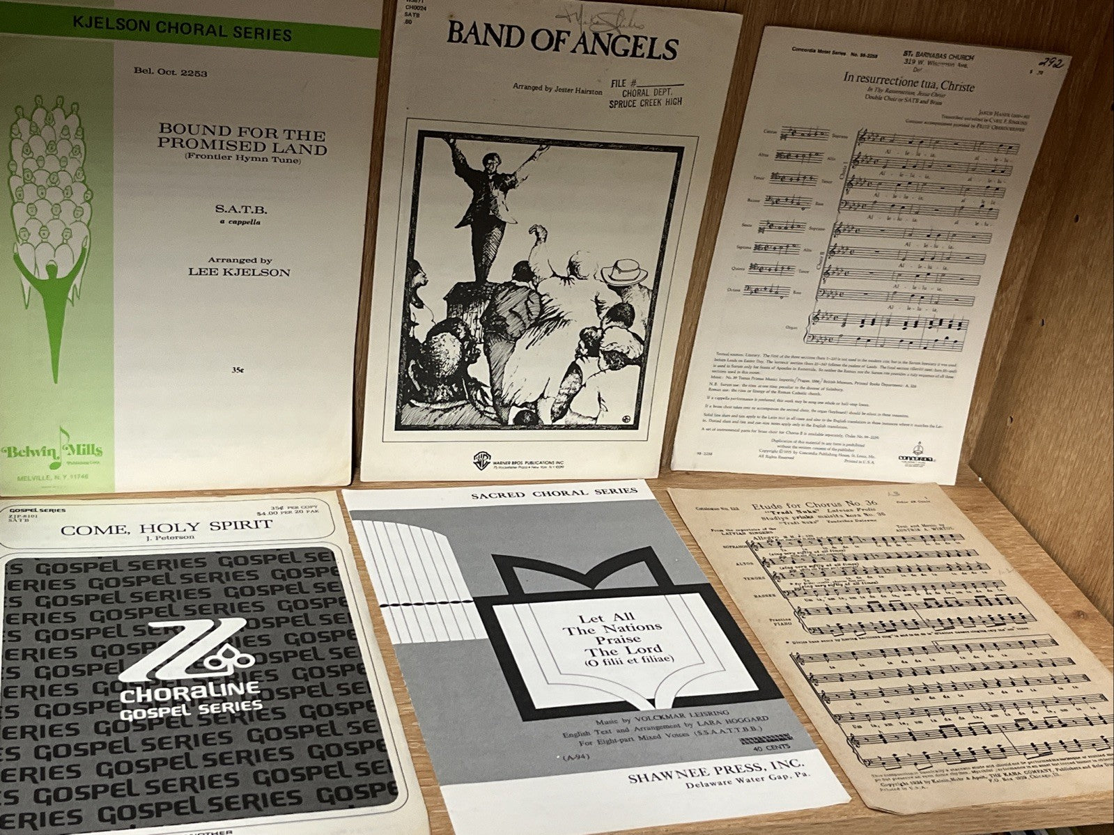 Lot of 6 Vintage Mixed Voices Sacred Choral Chorus Series Music Song Sheets