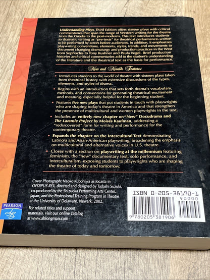 Understanding Plays - Paperback, by Barranger Milly S. - Acceptable