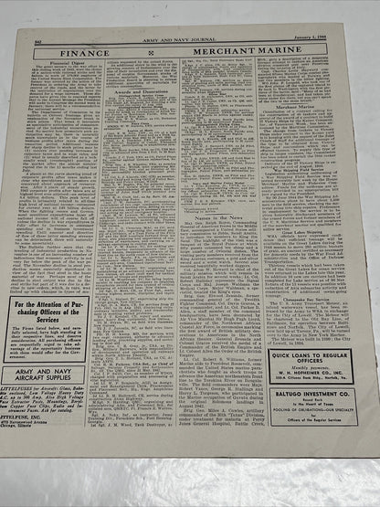 Army & Navy Journal  Washington DC January 1st 1944 ( Vol 81 _No 18 )