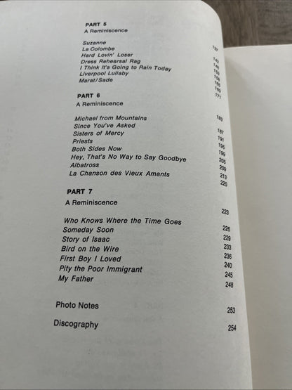 The Judy Collins Songbook Softcover  1973 9th Edition