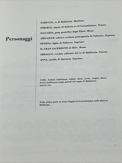 Nabucco: Ricordi Opera Vocal Score Series Giuseppe Verdi 1981 Paperback Ed