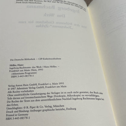 Ingeborg Bachmann Das Werk. Von den frühesten Gedichten bis zum "Todesarten"-Zyk