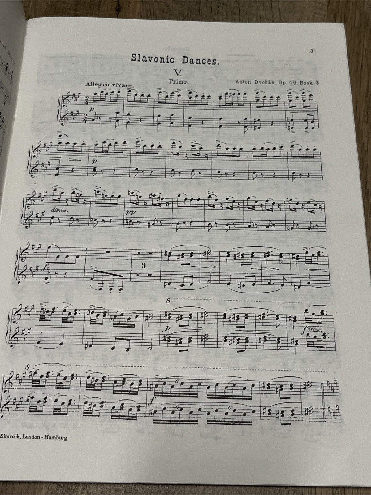 Dvořák Op. 46/11 Slavonic Dances Nos. 5-8 Piano duet Slawische Tänze Nr. 5-8