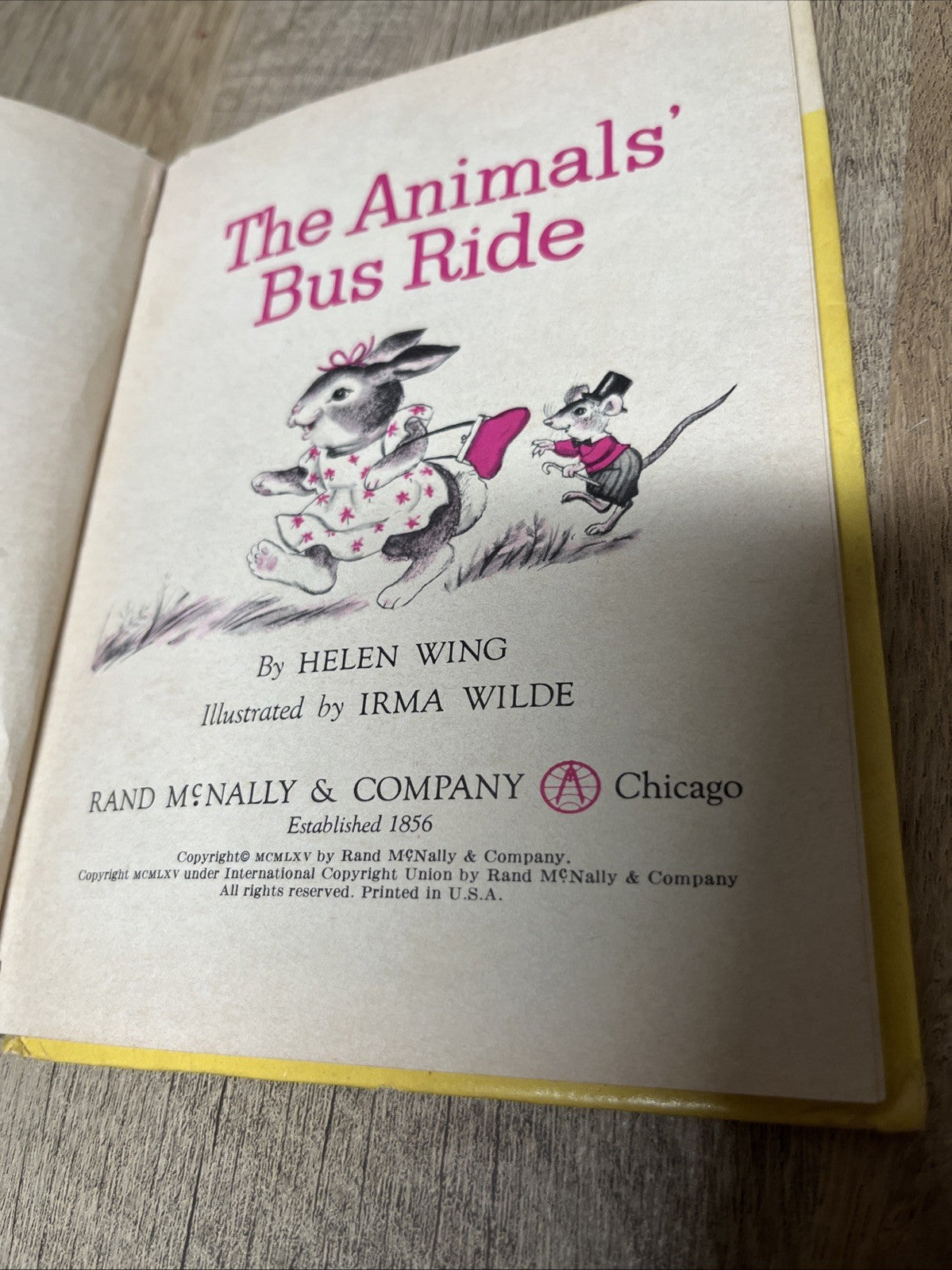 The Animals' Bus Ride, Vintage Rand McNally Elf Book, HB, 1965 Acceptable