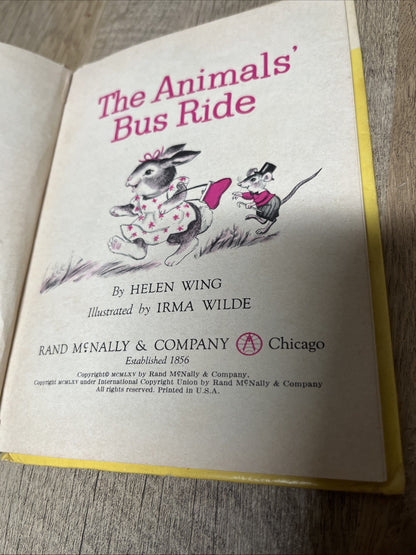 The Animals' Bus Ride, Vintage Rand McNally Elf Book, HB, 1965 Acceptable