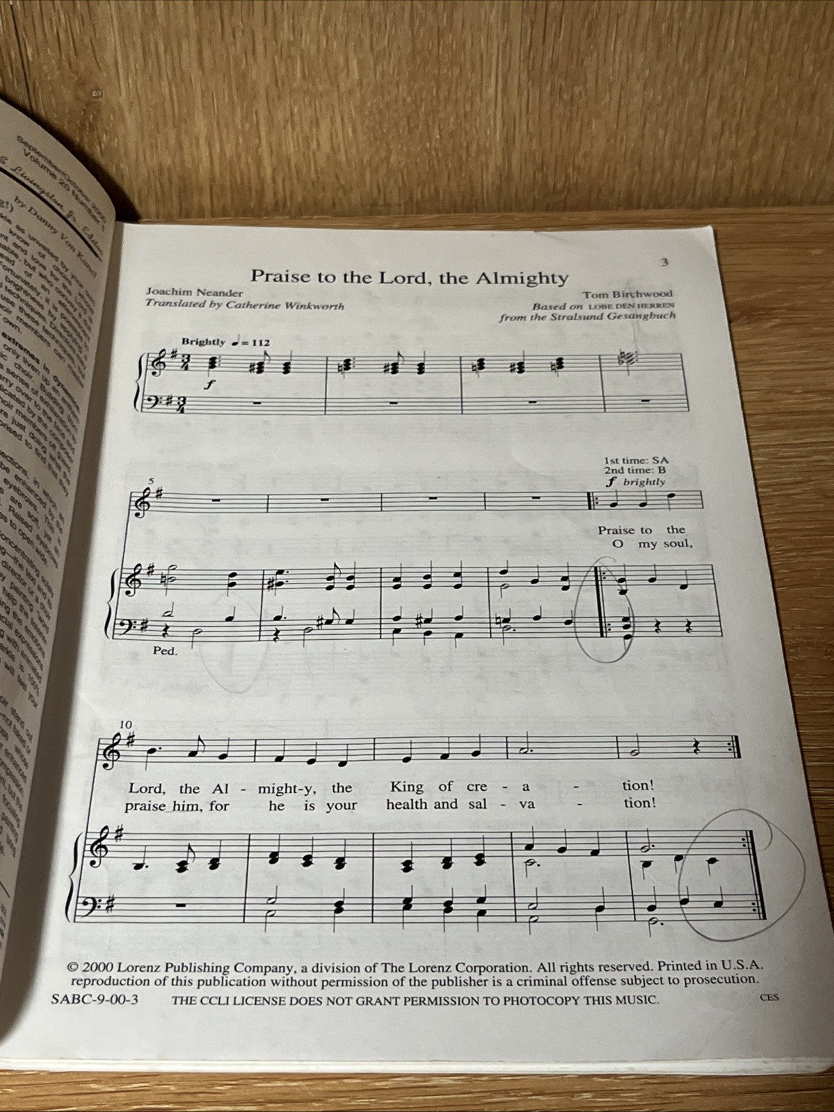 The SAB Choir, September /October 2000 issue