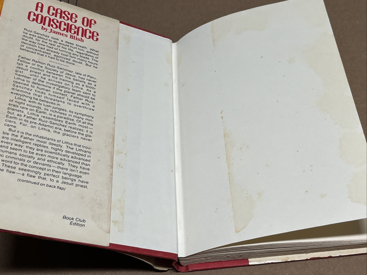 A CASE OF CONSCIENCE by JAMES BLISH 1958 Book Club Edition HARDBACK
