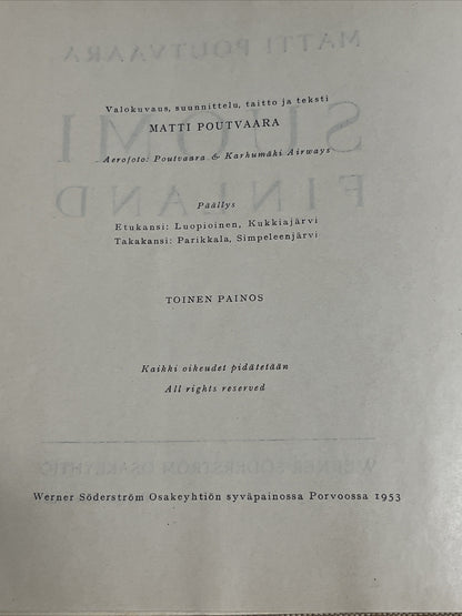 Matti Poutvaara Suomi Finland - 1953 with Maps