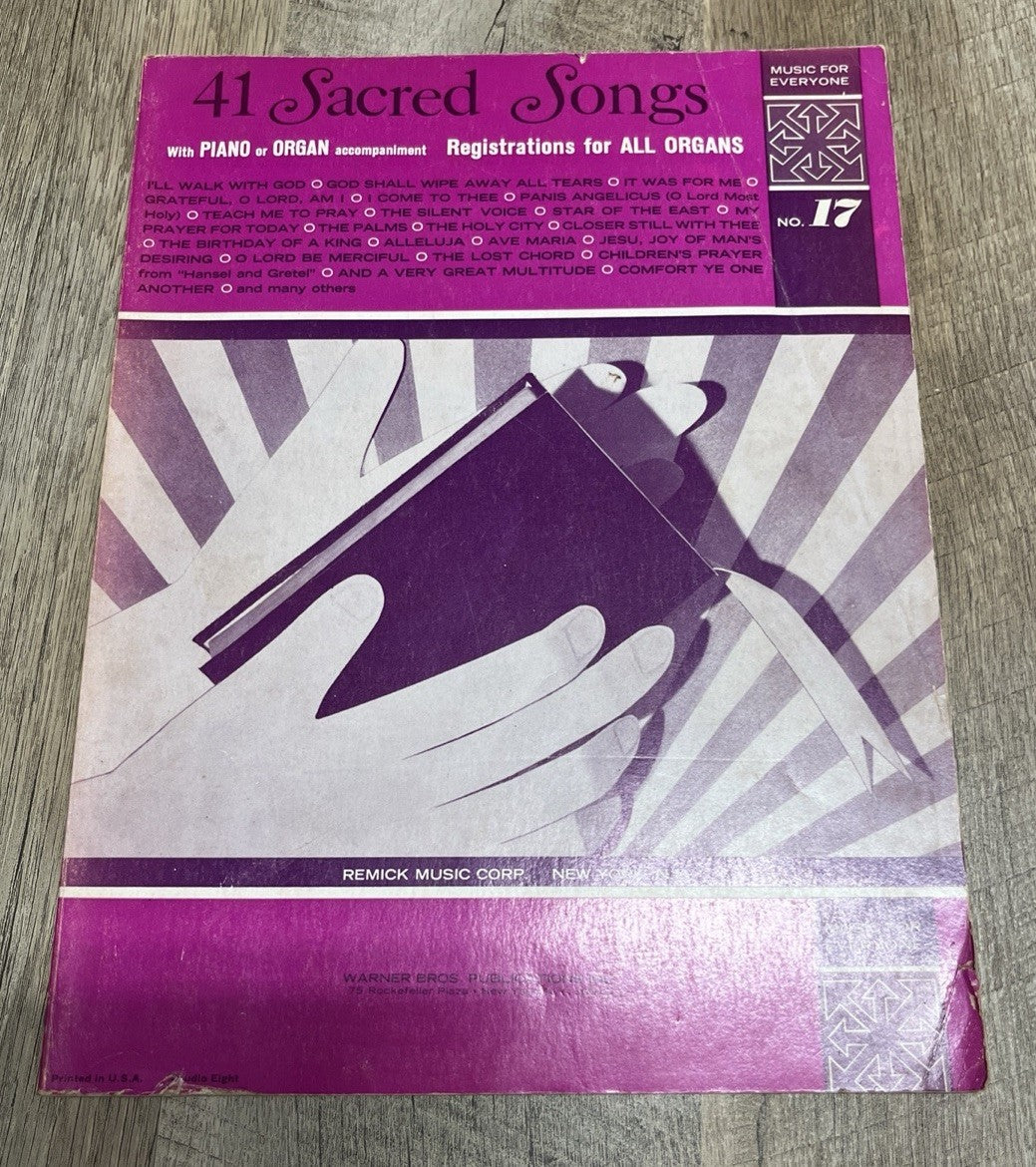 Vintage Sheet Music 41 Sacred Songs with PIANO Or ORGAN 1958