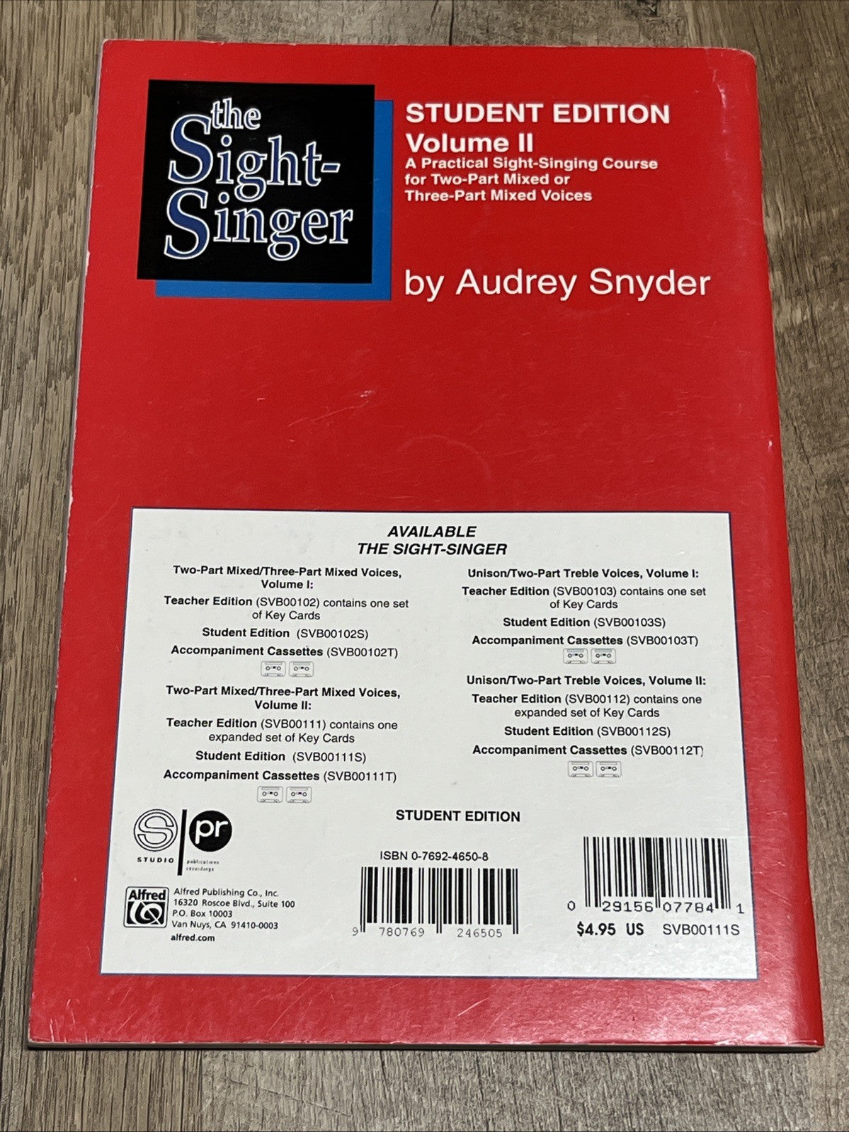 The Sight-Singer for Two-Part Mixed/Three-Part Mixed Voices, Vol 1 &2 Student..