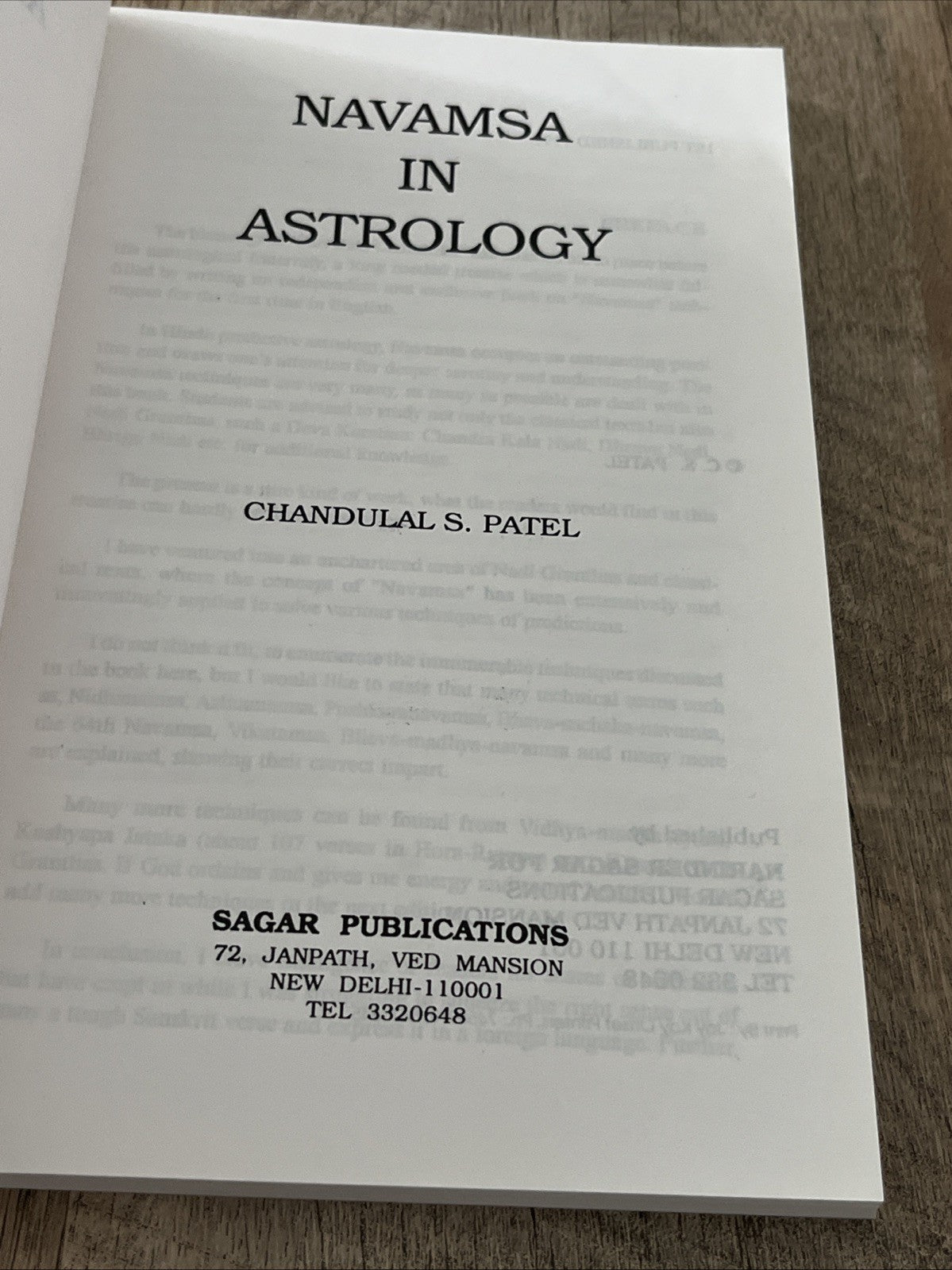 Navamsa In Astrology 1st Edition By Chandulal S Patel Astrology Books 1997