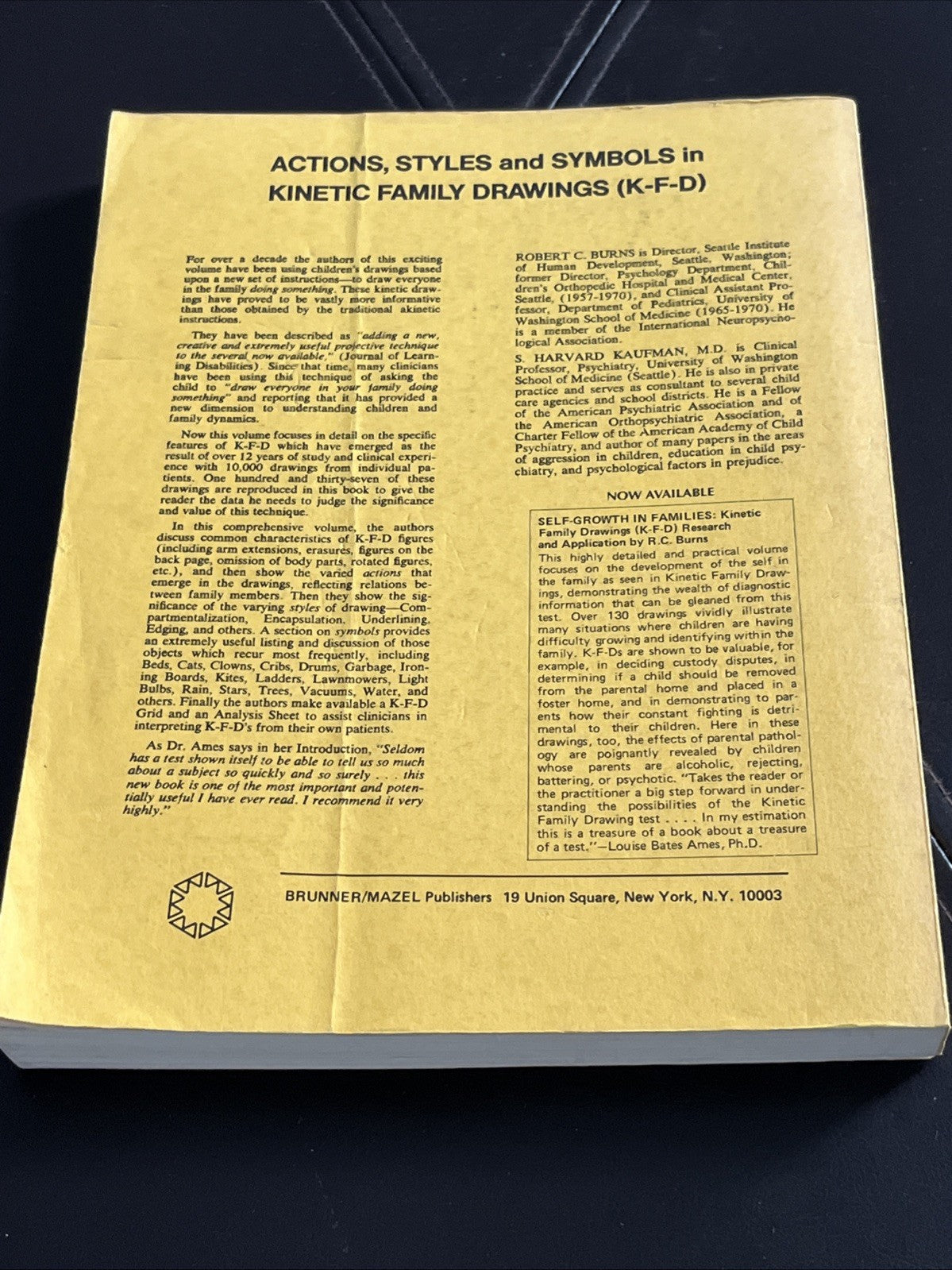 Action, Styles, and Symbols in Kinetic Family Drawings K-F-D Paperback 1972