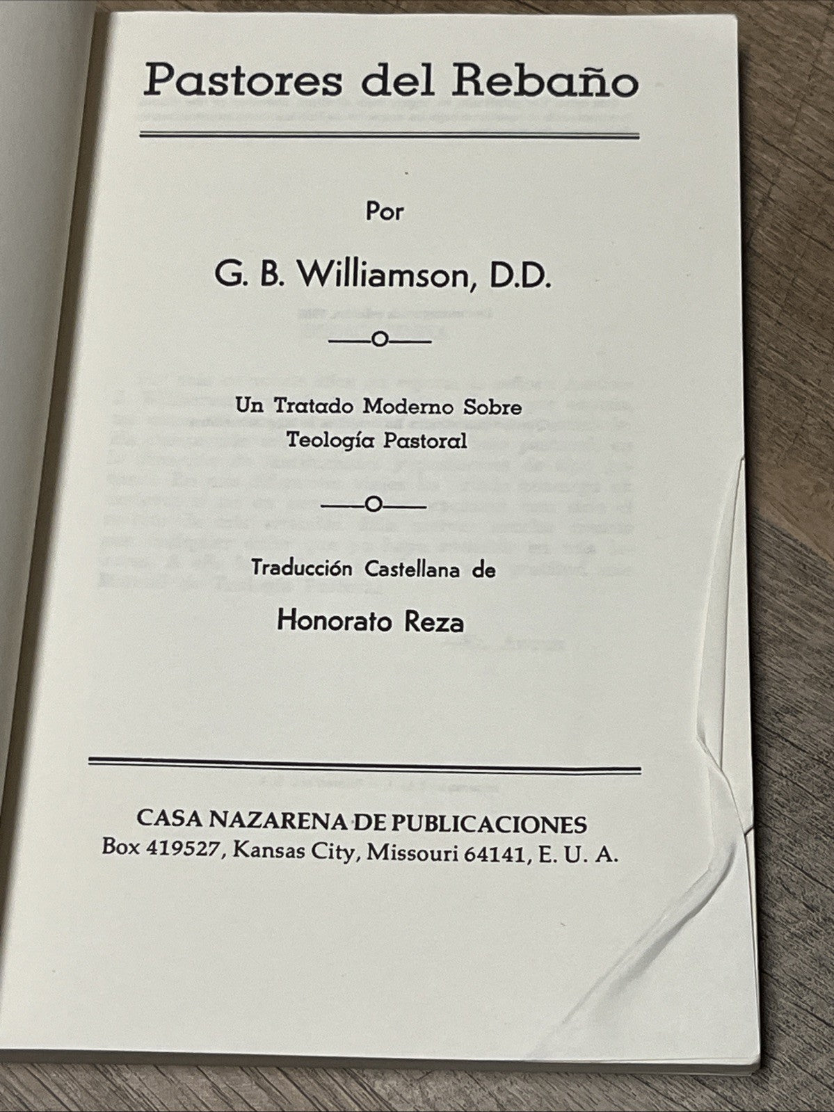Pastores del Rebano Paperback by G B Williamson