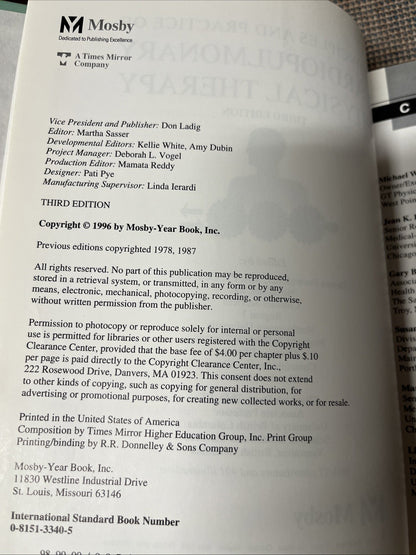Principles & Practice of Cardiopulmonary Physical Therapy & Clinical Case Study