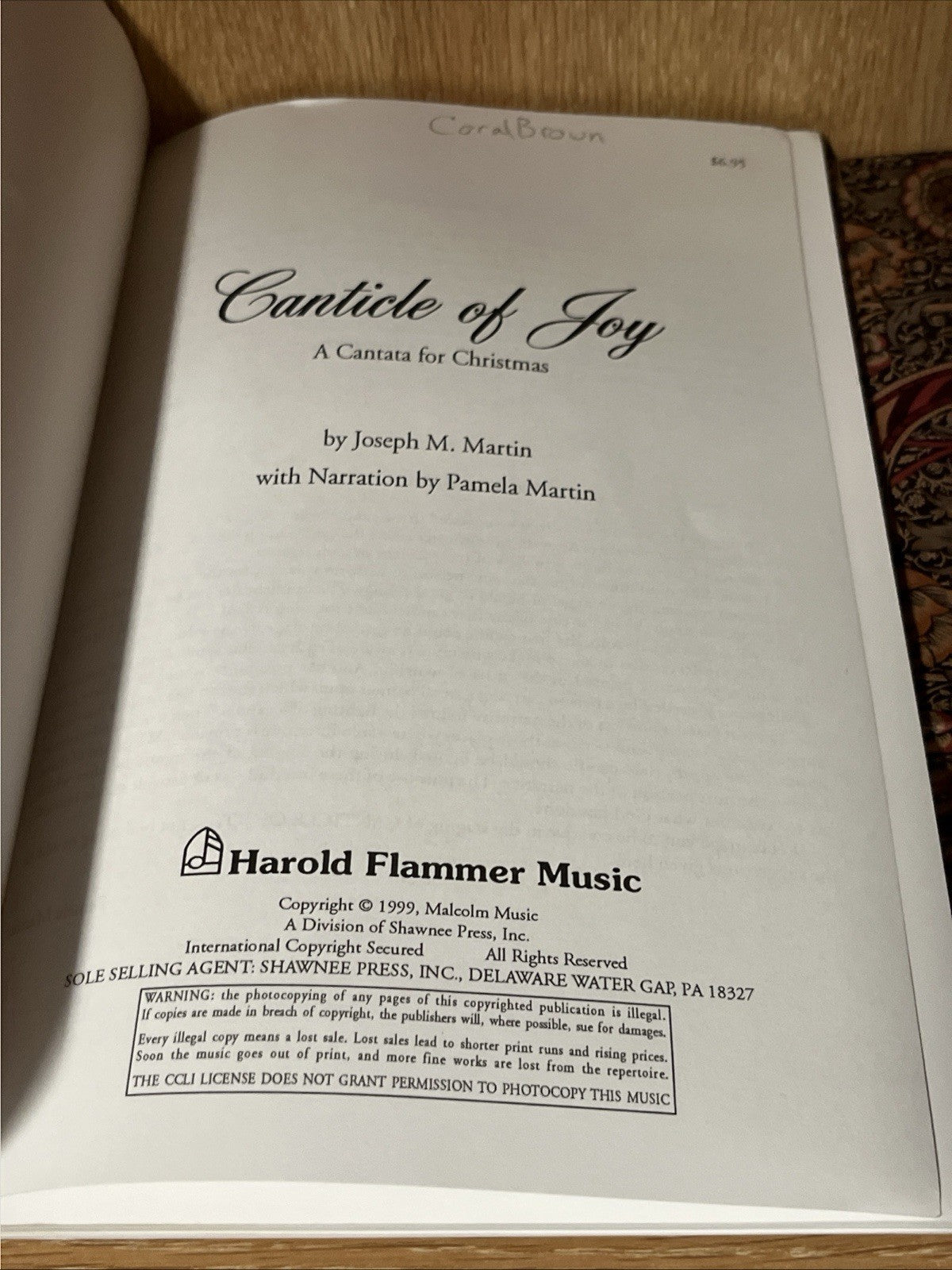 Shawnee Press Canticle of Joy SATB composed by Joseph M. Martin