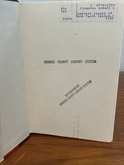 The Complete Essays of Mark Twain by Charles Neider and Mark Twain (1963)