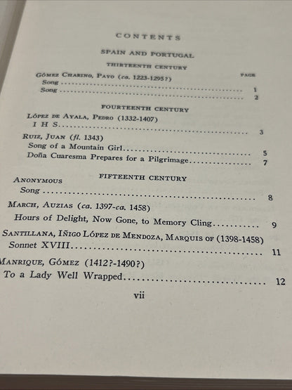 Translations from Hispanic Poets Hispanic Notes & Monographs 1938 Ex Lib