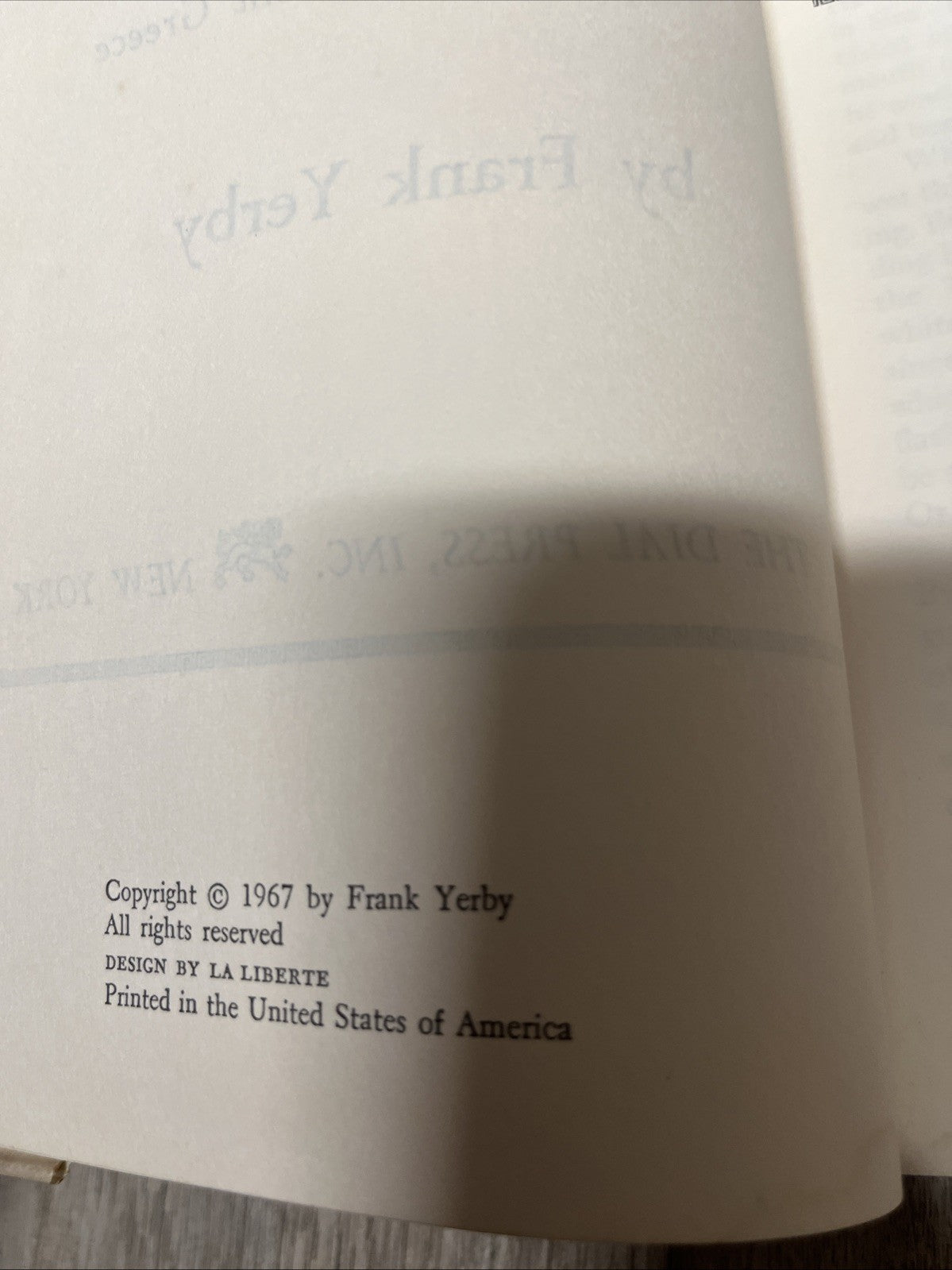Frank Yerby Goat Song A Novel of Ancient Greece First Edition 1967 Hardcover