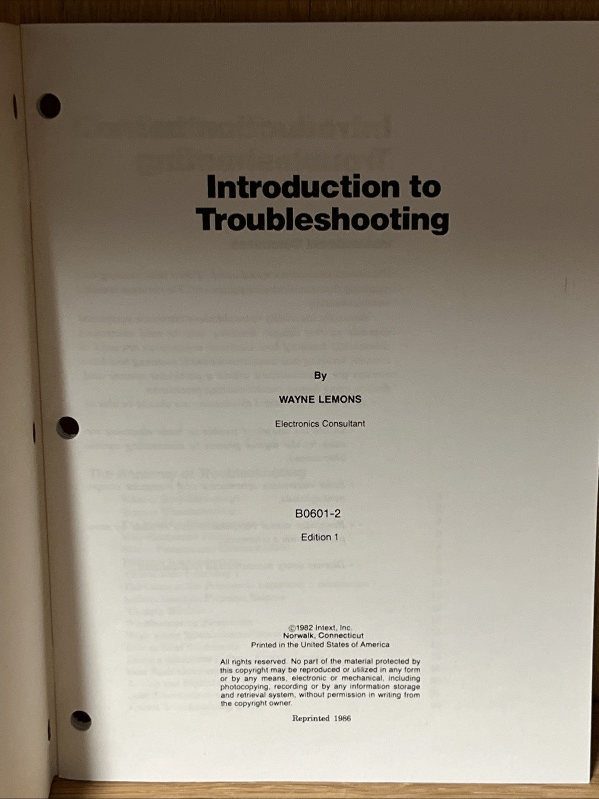 Introduction to Troubleshooting B0601-2